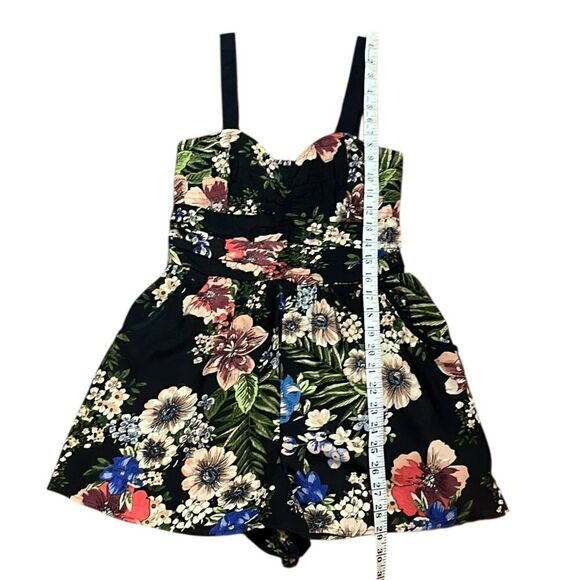 Band of Gypsies Black Floral One Piece Romper, Size S - Picture 7 of 9